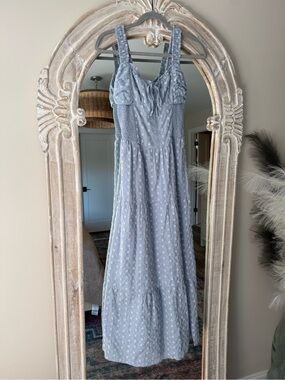 Hollister Light Blue Eyelet Maxi Dress